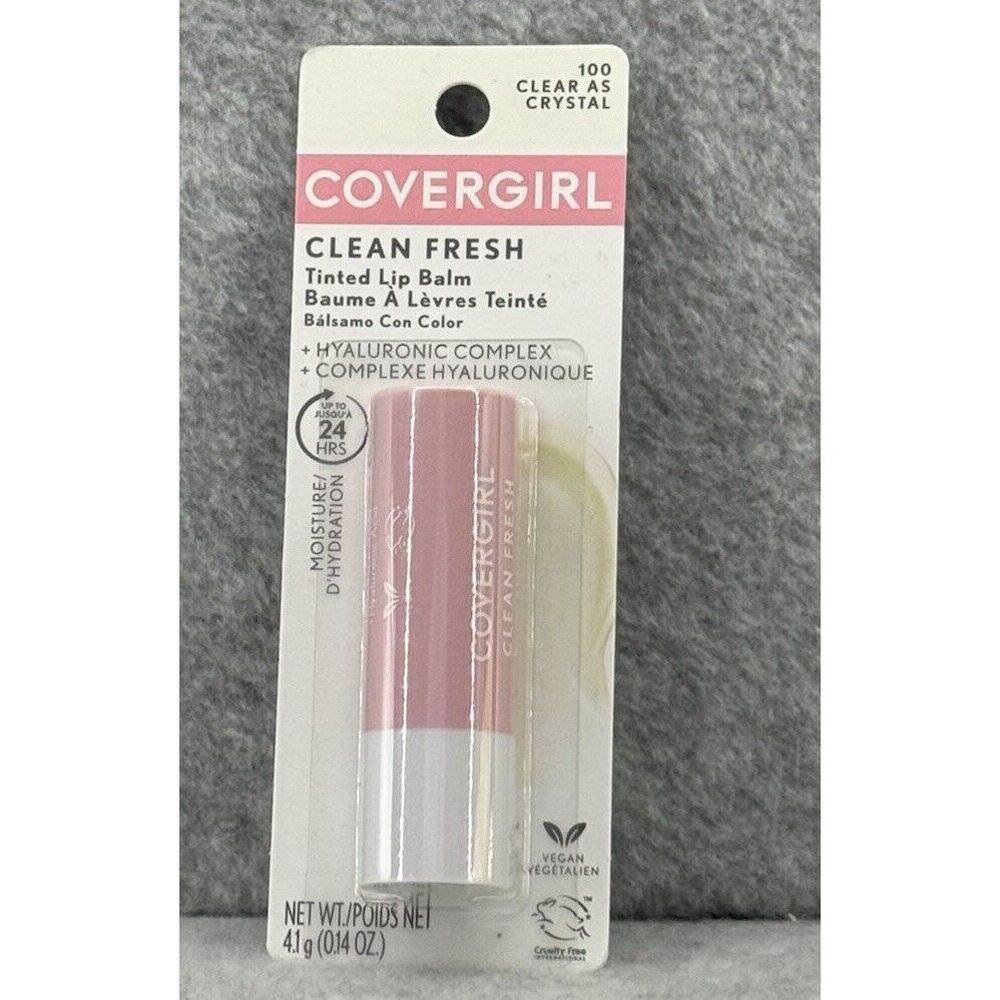 CoverGirl Clean Fresh Tinted Lip Balm 100 Clear As Crystal Makeup Lipstick Gloss